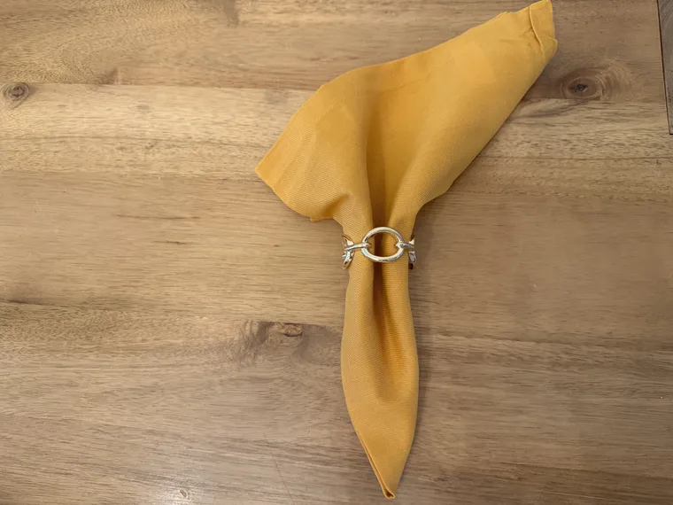 Cloth napkins with rings, for ten